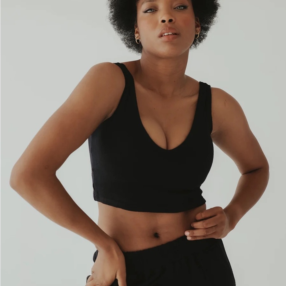 Knit Lounge Crop Brami (black)